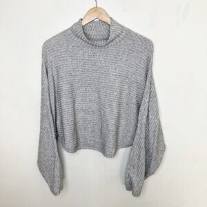 Pilcro Cozy Ribbed Turtleneck Batwing Pullover Sweater Women's Large Boho Top